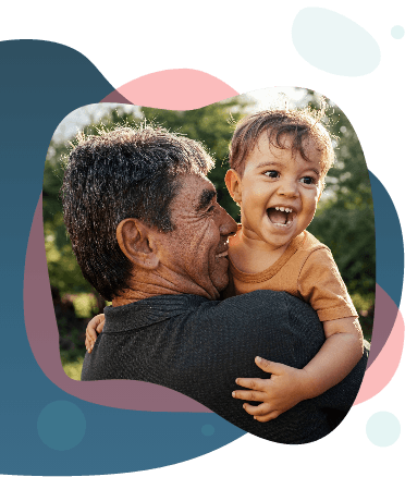 Old man playing with his child image