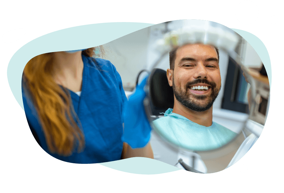 Our dental services banner with bubbles